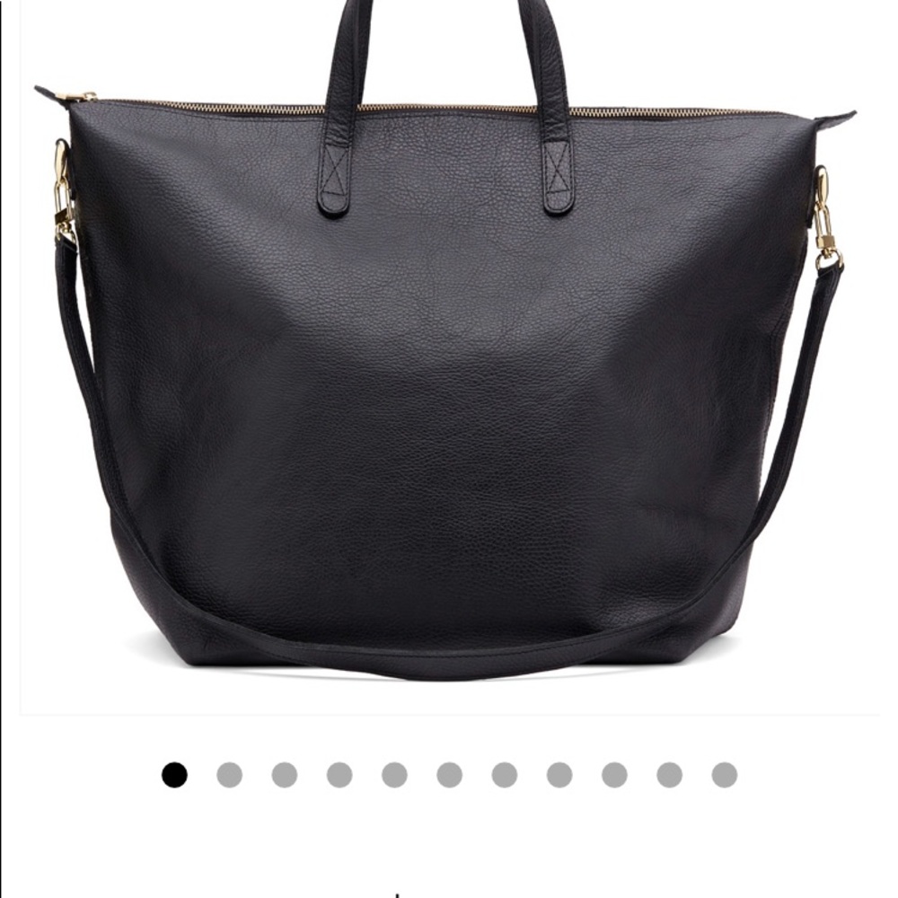 Black oversized cuyana carryall tote